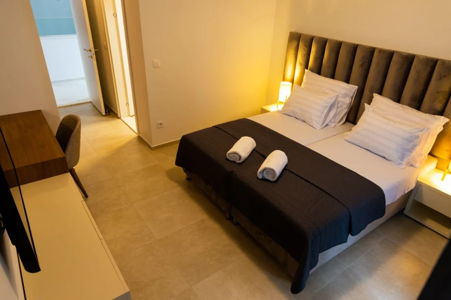 Cozy Double Bed in Elegant Montenegro Villa Bedroom