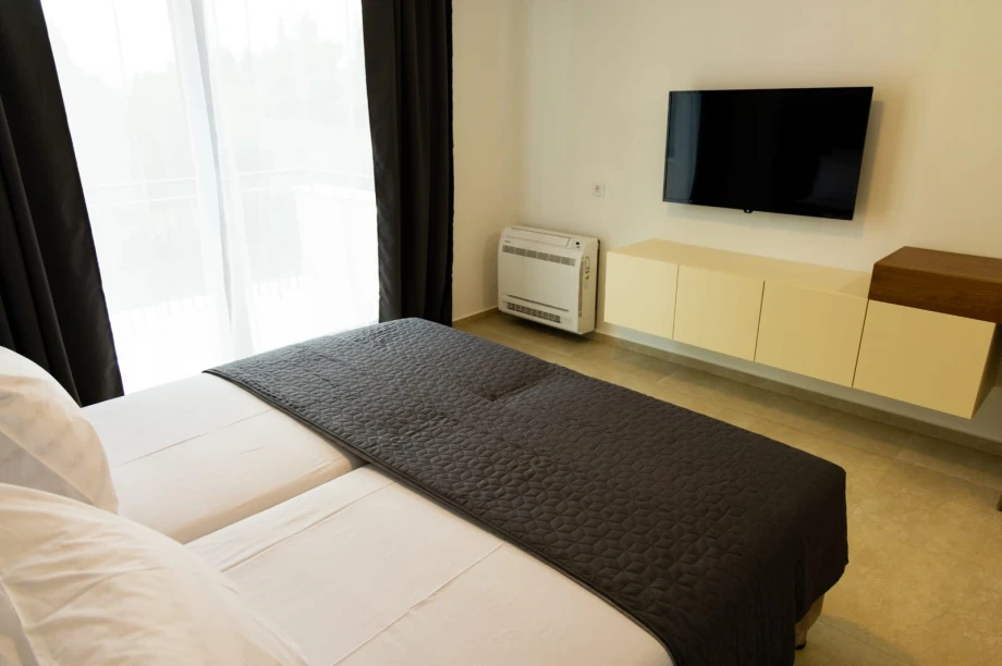 Modern Bedroom with Flat-Screen TV in Montenegro Villa