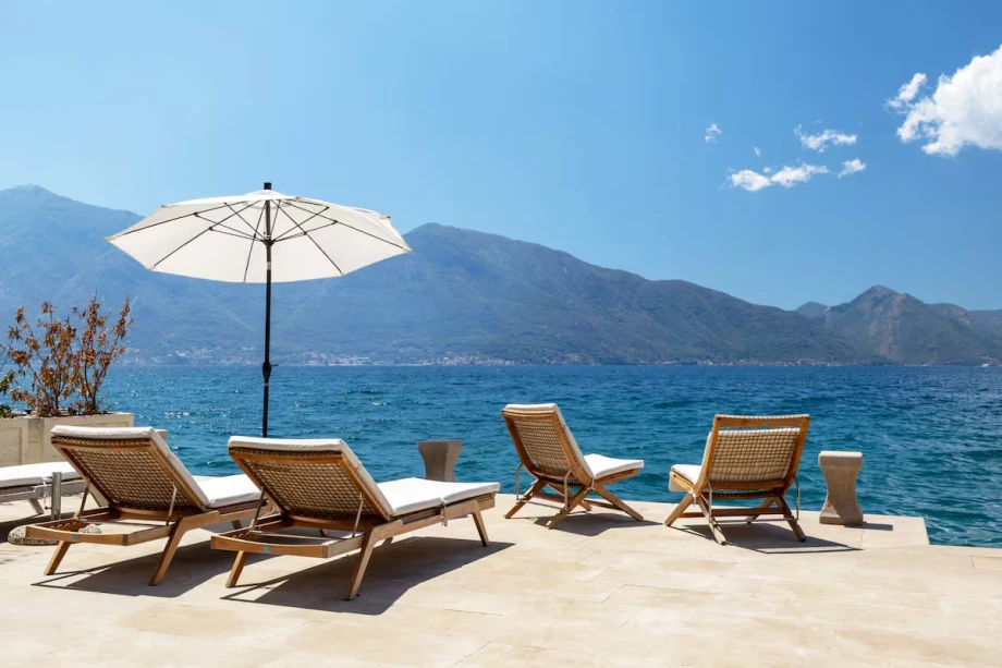 Villa Terrace Bathed in Warm Sunset Glow