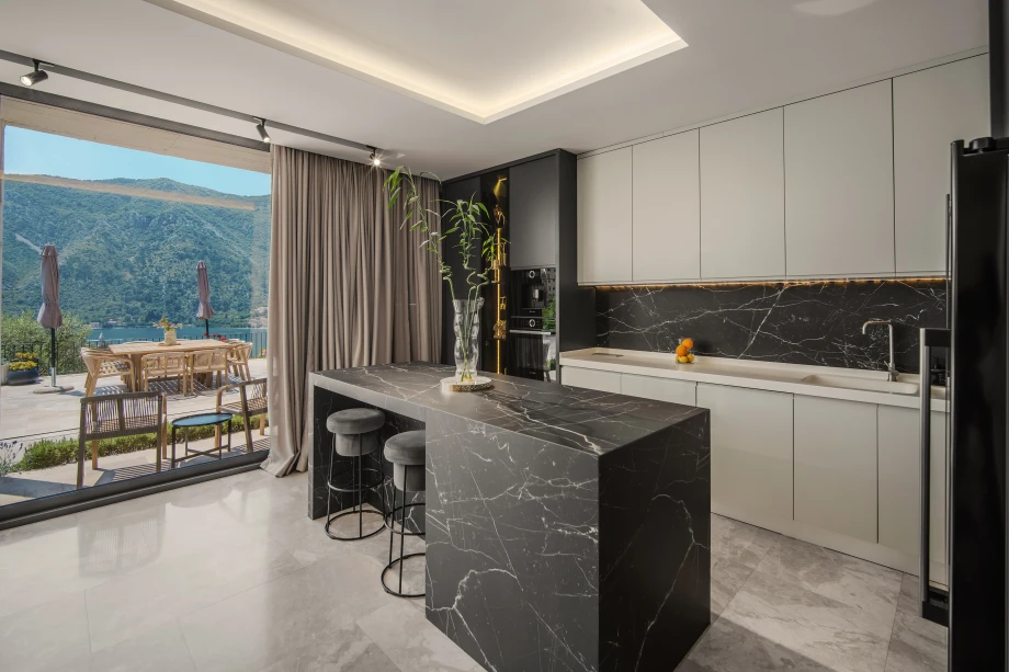 Modern fully equipped kitchen in luxury villa