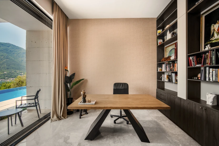 Elegant Villa Working Table in a Bright Corner