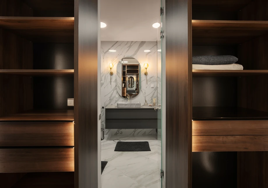 Villa interior with modern details and stylish accents