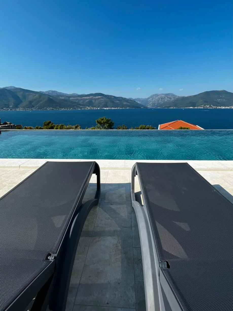 Sun Loungers by the Pool with Sea View