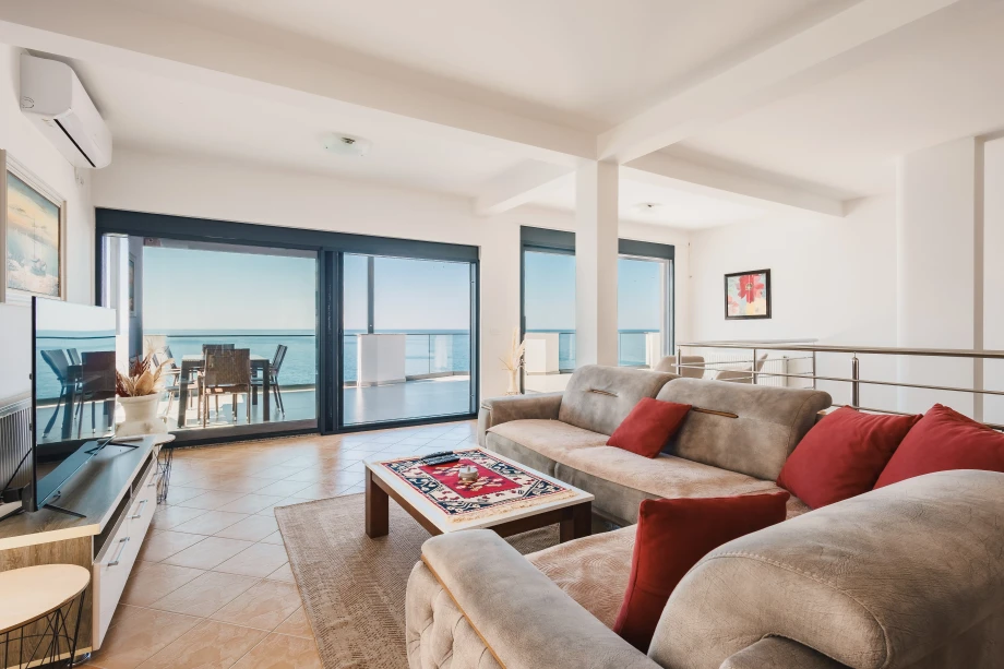 Beachfront Villa with Panoramic Sea View from the Living Room