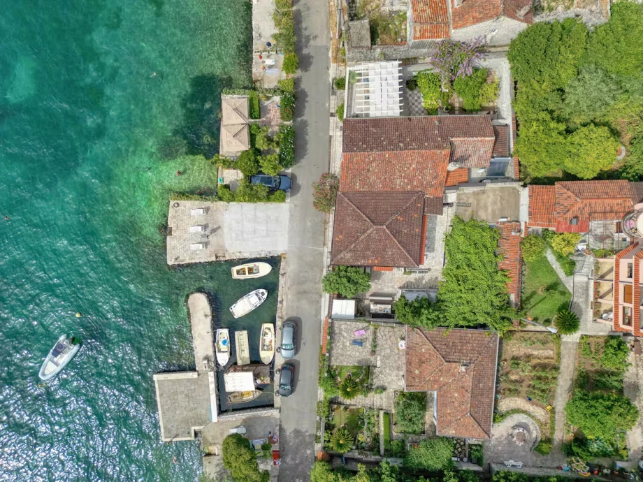 Aerial View of the Coastal Villa