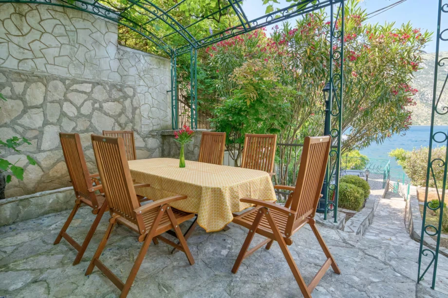 Elegant Coastal Home Overlooking Kotor Bay – Outdoor Dining Area