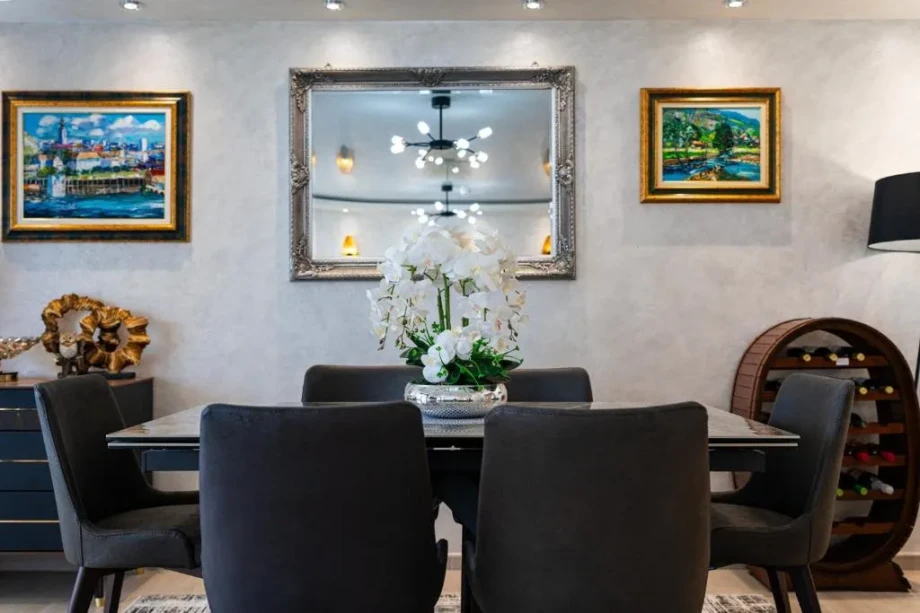 Stylish Dining Area with Elegant Table Setting