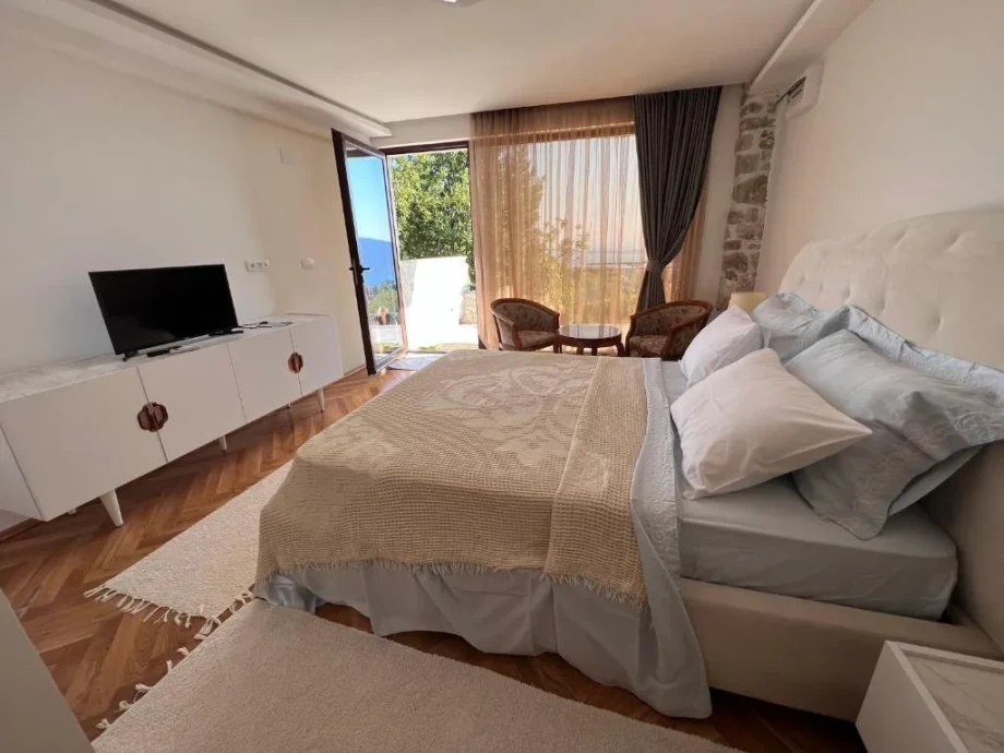 Villa bedroom with double bed