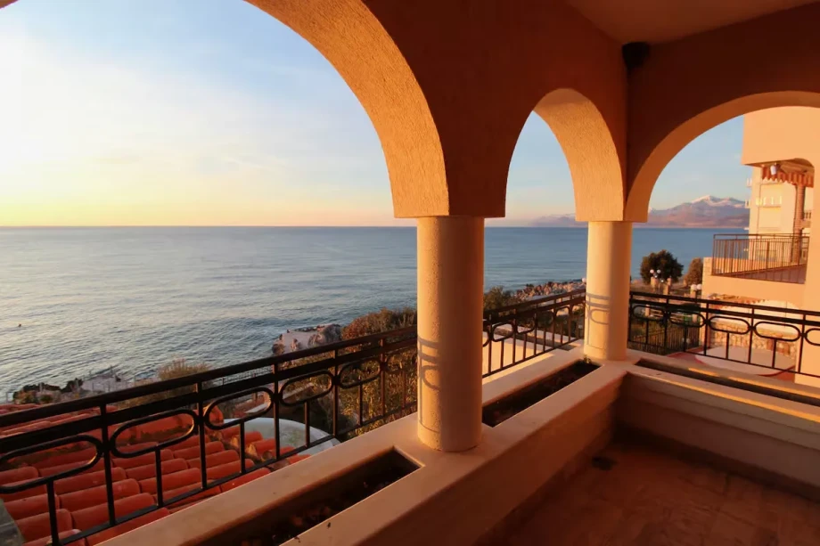 Elevated Balcony Perspective Overlooking the Adriatic Coastline