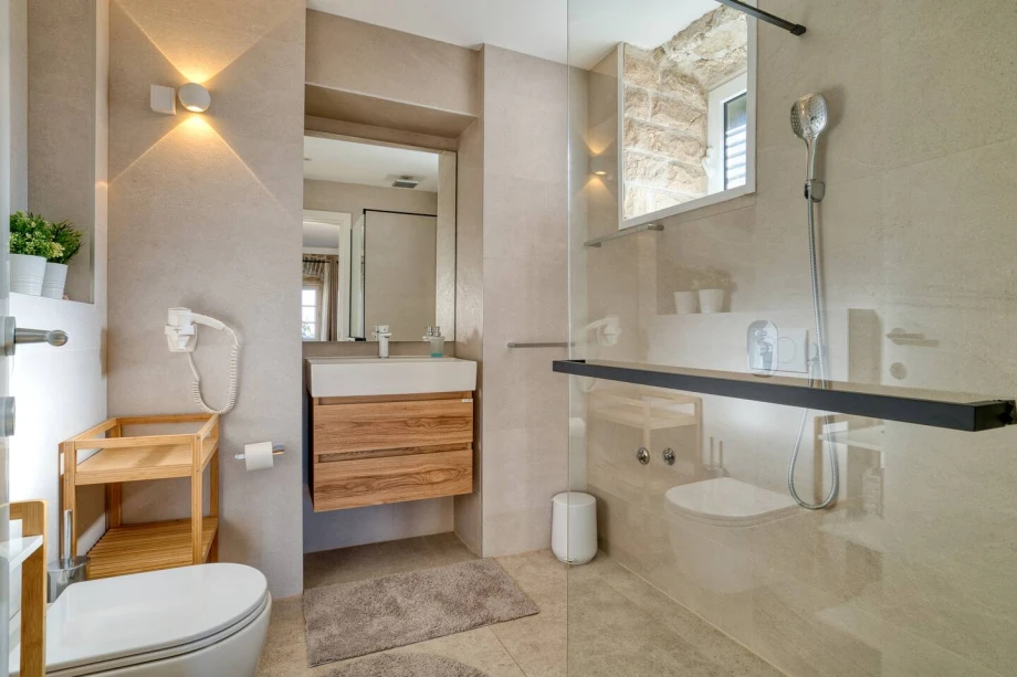 Bathroom with glass shower