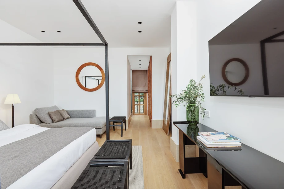 Bedroom with Integrated TV Area at Villa Gran Palacio