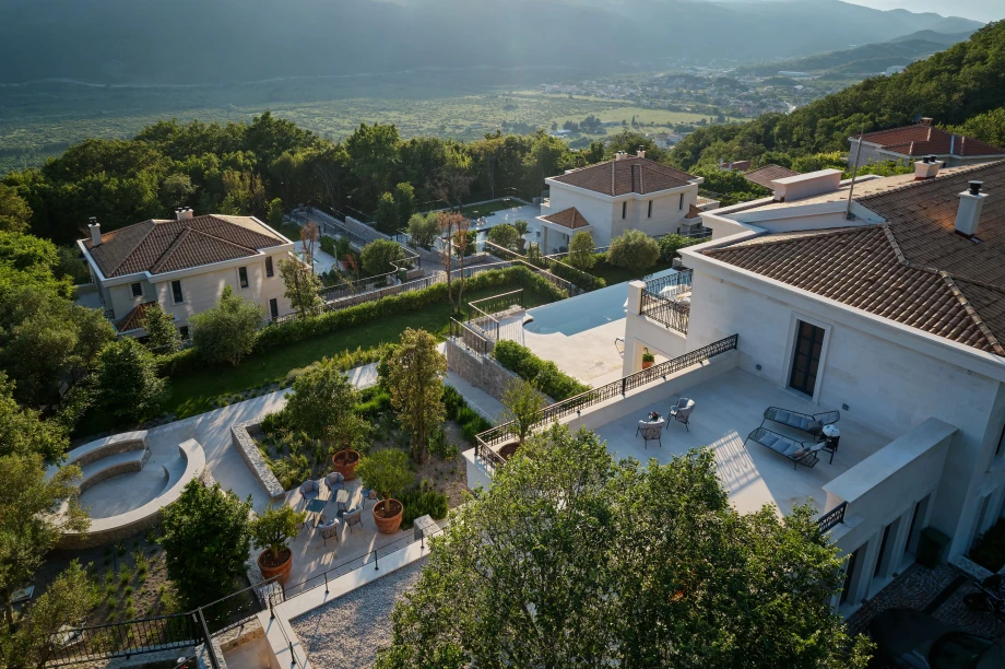Villa Gran Palacio Sky View – Elevated Panorama of Pool & Terraces in Montenegro