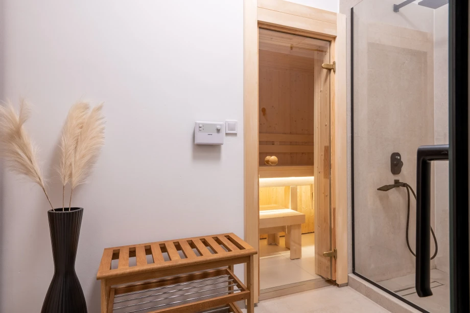 Private Sauna at Villa Calista Cove Luxury Wellness Area