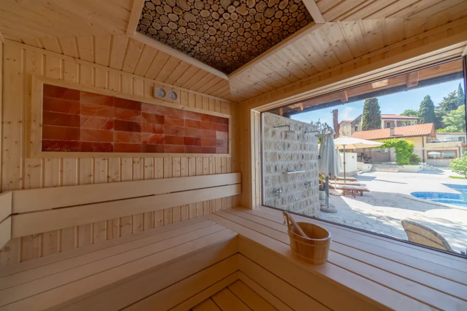 Private Sauna Interior at Villa Gardenia 1 Wellness Area