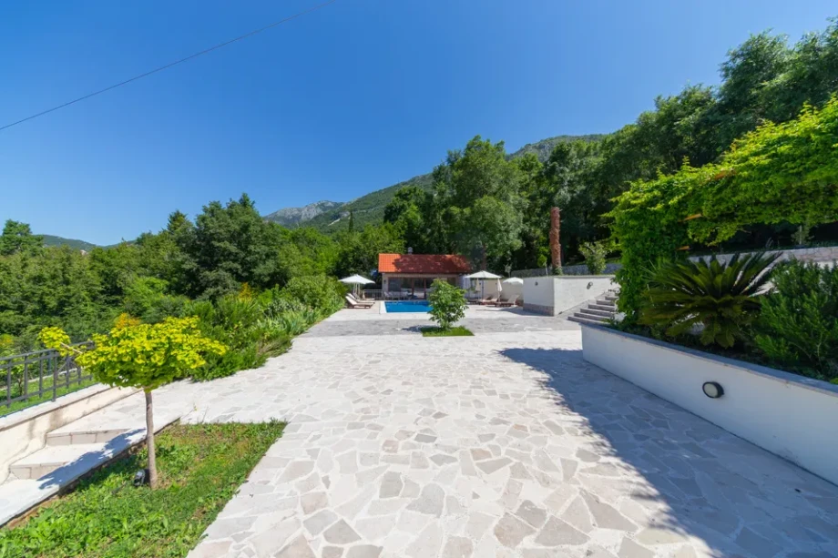 Garden and Pool View at Villa Gardenia 1 with Outdoor Leisure Setting
