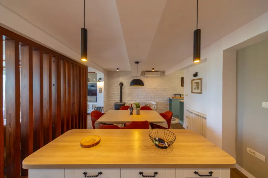 Dining Table in Kitchen Area at Villa Gardenia 1 Open-Plan Interior