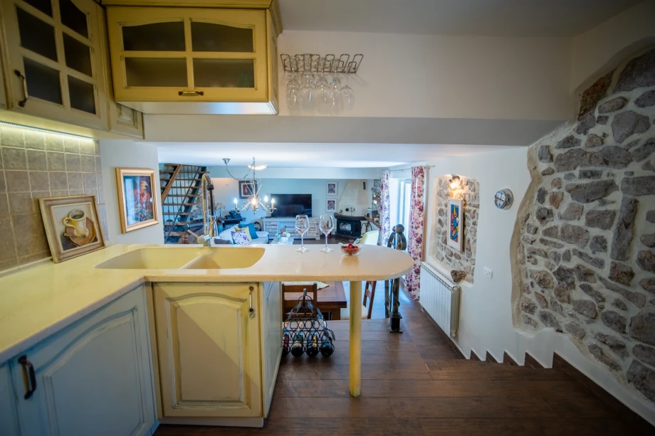 Fully Equipped Mediterranean Villa Kitchen with Rustic Charm