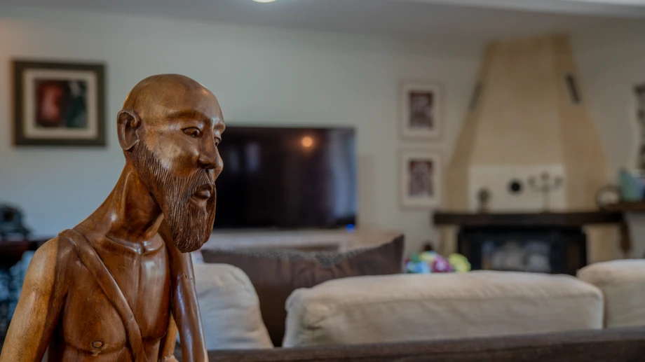 Artistic Living Room Statue in Elegant Luxury Villa Interior