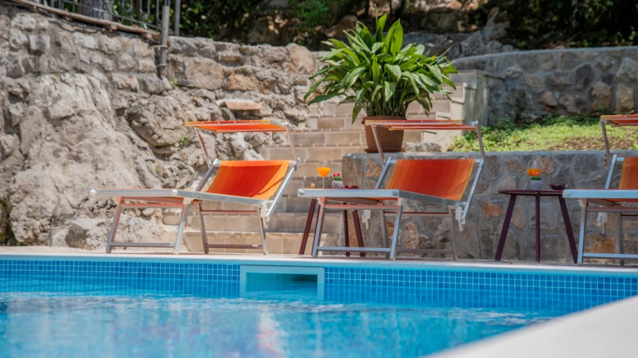 View from the Pool Towards the Sun Loungers