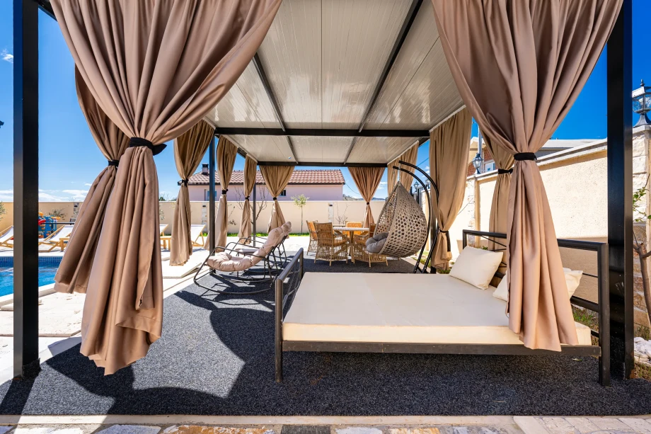 Sun Lounge Area at Villa Armonia with Relaxing Poolside Comfort