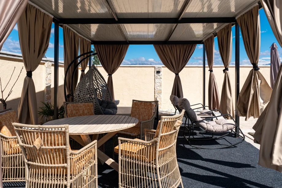 Outdoor Area Setup at Villa Armonia with Stylish Open-Air Arrangement