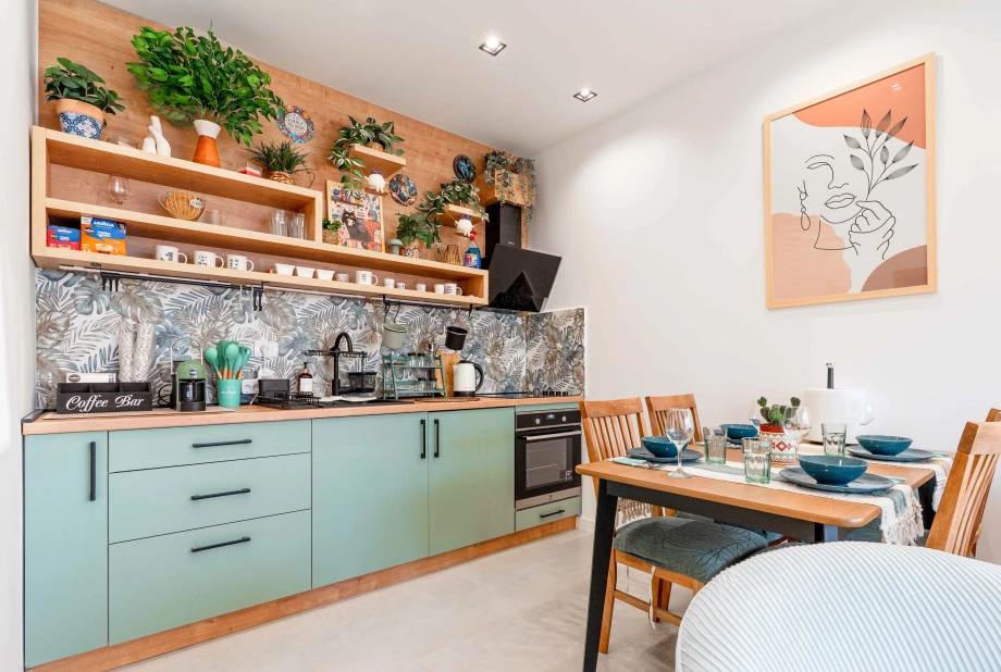 Kitchen and Dining Corner at Azure Echo Retreat