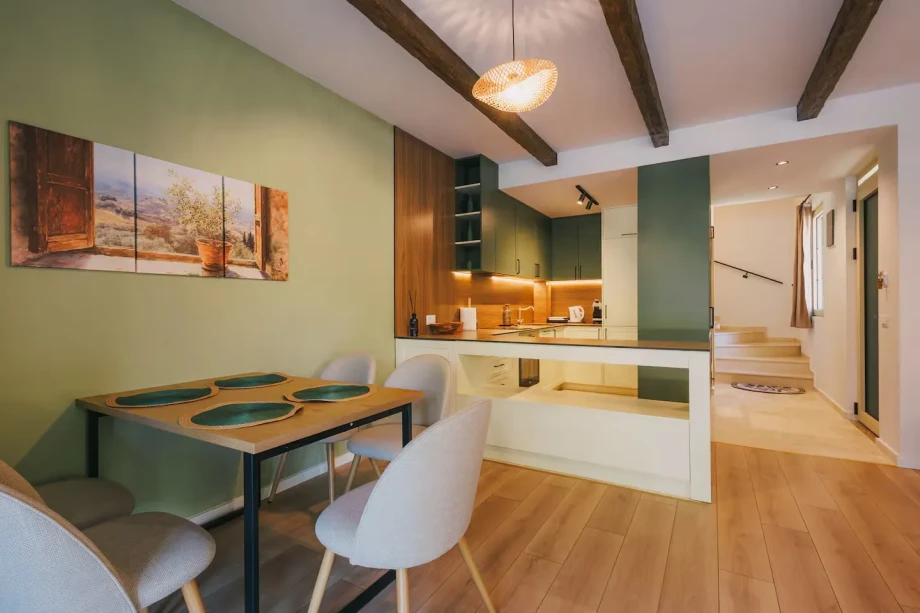 Modern Kitchen and Dining Area at Villa Rametto