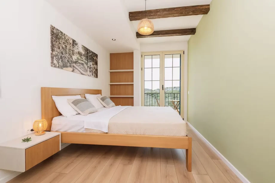 Double Bed in the Guest Bedroom at Villa Rametto
