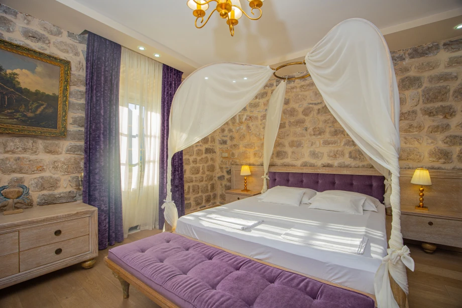 Spacious King Size Bed in Stone House Seafront Villa