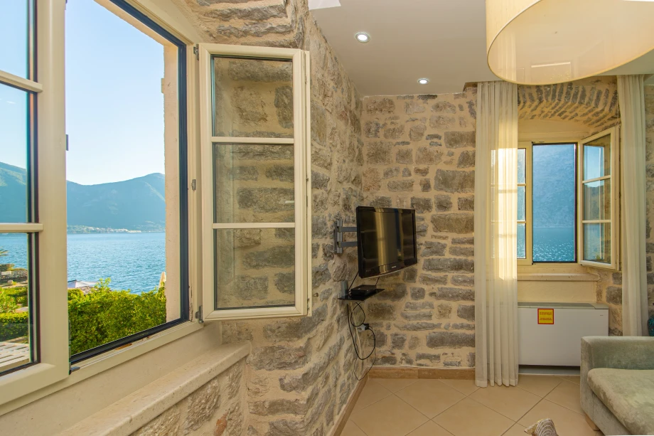 Window Framing the Adriatic Sea | Stone House Seafront Villa