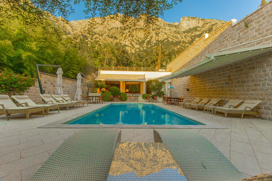 Swimming Pool Terrace | Stone House Seafront Villa