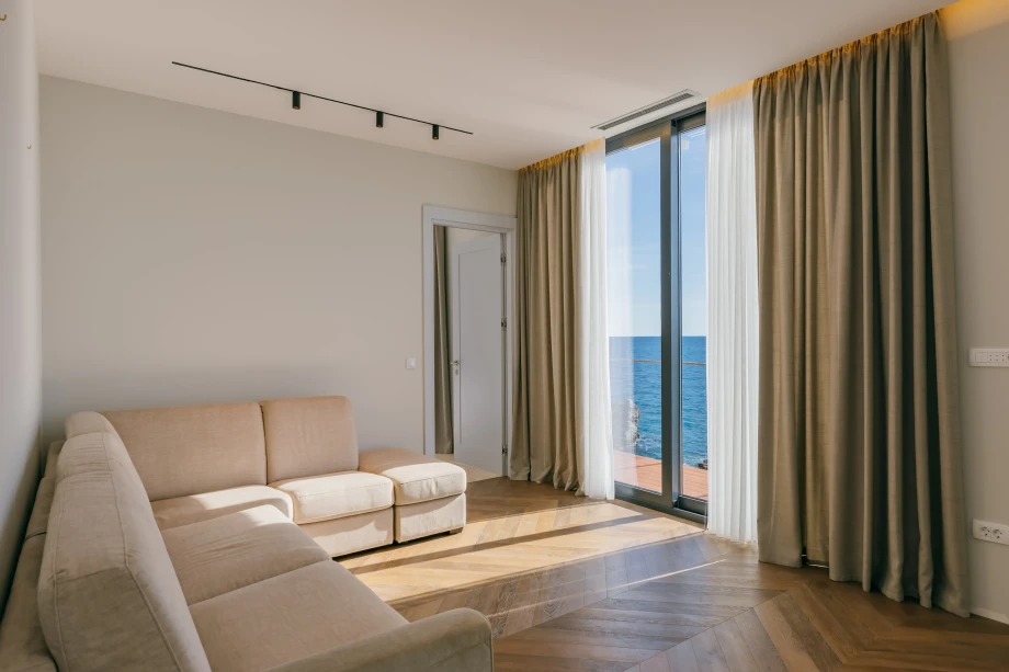 Living Room with Sea View | Canvas Coast Villa